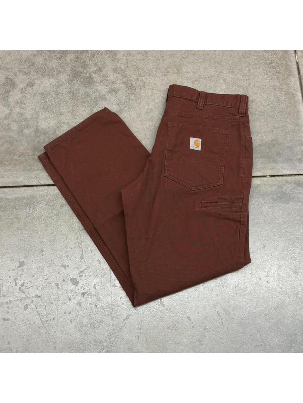 vintage carhartt dark red relaxed baggy fit cargo pants size 35 x 32
